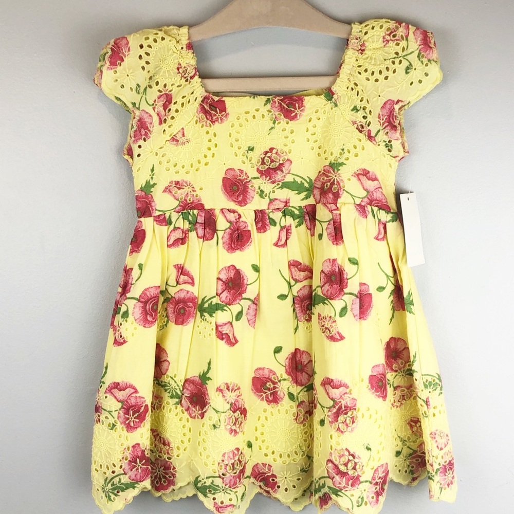 NWT Wonderkids Yellow Floral Sun Dress - Size 2t